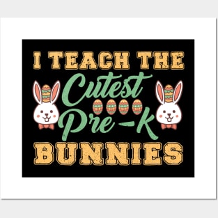 I Teach The Cutest Pre-k Bunnies Posters and Art